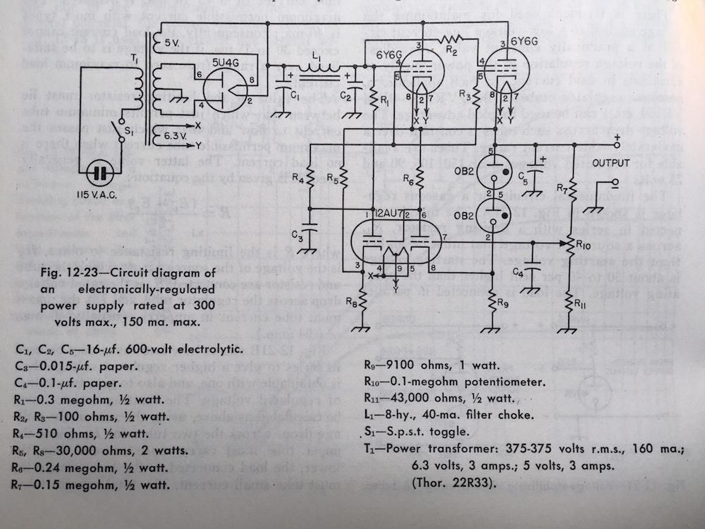 Regulated powersupply with tubes