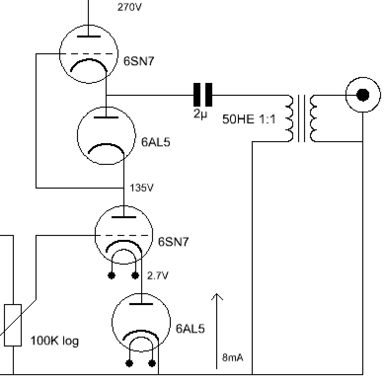 6SN7 6AL5 preamp